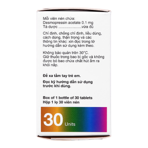 Smart Pharma - Thuốc Minirin 0,1mg điều trị đái tháo nhạt trung ương, đái dầm và tiểu đêm (Lọ 30 viên) 2 Smart Pharma - Nha thuoc Smartpharma 4 1