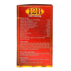 Smart Pharma - 12B With Ginseng giúp giảm mệt mỏi và tăng cường sức khỏe (10 vỉ x 10 viên) 2 Smart Pharma - Nha thuoc Smartpharma 4