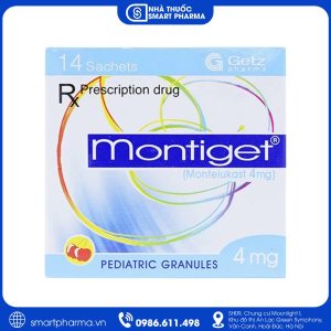 Thuốc cốm Montiges 4mg điều trị hen suyễn và viêm mũi dị ứng ở trẻ em