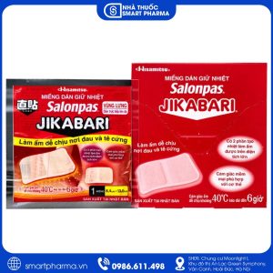Miếng dán giữ nhiệt Salonpas Jikabari giúp làm ấm, giảm mỏi cơ và tê cứng