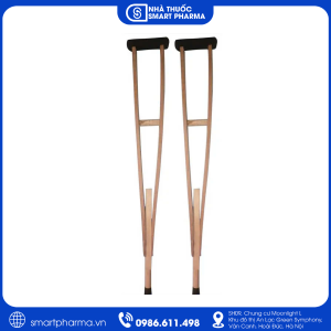 Nạng gỗ hỗ trợ tập đi, điều chỉnh chiều cao phù hợp người sử dụng