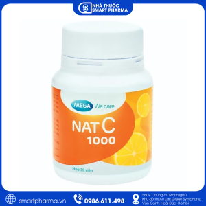 Viên uống Nat C 1000 bổ sung Vitamin C, hỗ trợ tăng cường sức đề kháng