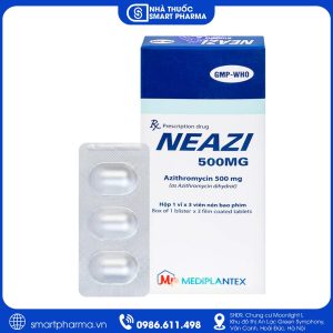 Viên nén Neazi 500mg điều trị viêm xoang, viêm họng, amidan