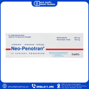 Viên đặt âm đạo Neo-Penotran điều trị viêm âm đạo do Candida, vi khuẩn và Trichomonas